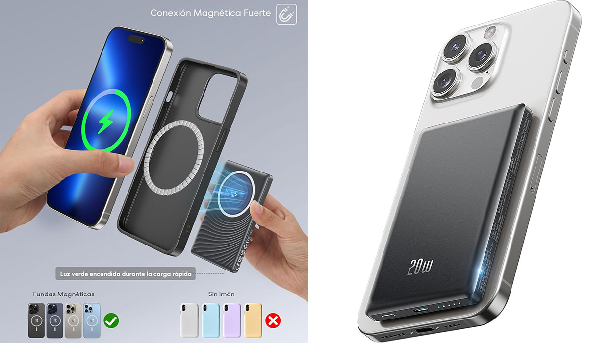 Chollo Power bank de 5.000 mAh y 20 W PD con carga inalámbrica Magsafe 