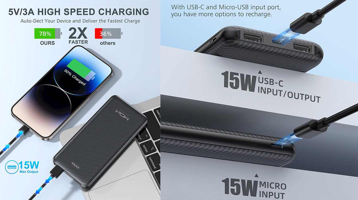 Chollo Power bank MOXNICE USB-C de 10.000 mAh