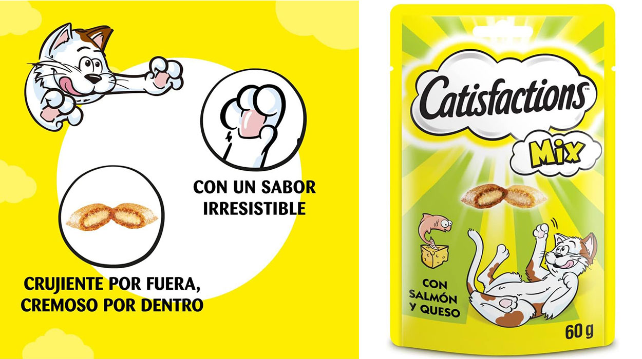 Premios para gatos Catisfactions Mix de queso y salmón