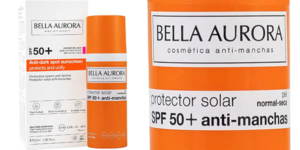 Chollo Protector solar antimanchas Bella Aurora SPF 50+ de 50 ml