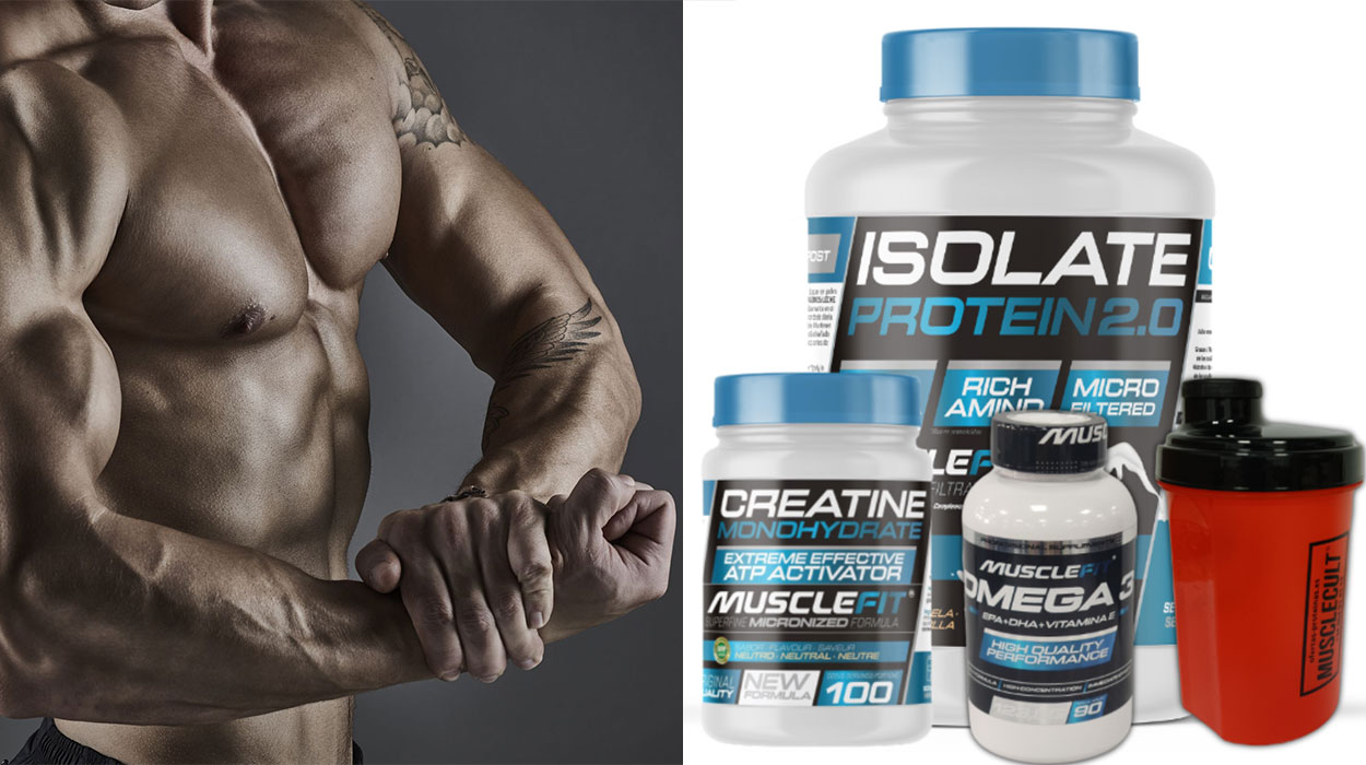 Proteína Isolate 2 kg + Creatina 300 g + 90 cápsulas de Omega 3 + Shaker