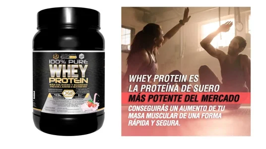 Chollo Proteína Whey Healthy Fusion con colágeno y magnesio de 1000g sabor fresa por sólo 20€ (-33%)
