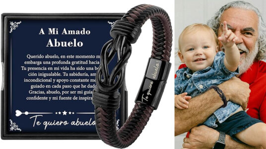 Chollo Pulsera Rebundex de cuero con tarjeta para regalar al abuelo