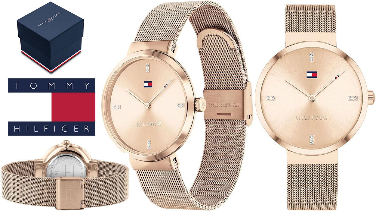 Chollo Reloj Tommy Hilfiger 1782218 de malla de acero rosa para mujer