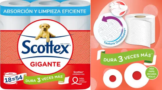 Chollo Pack de 18 rollos de Papel Higiénico Scottex Gigante