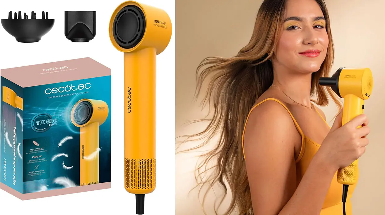 Secador de pelo Cecotec Ionicare Rockstar Style Yellow