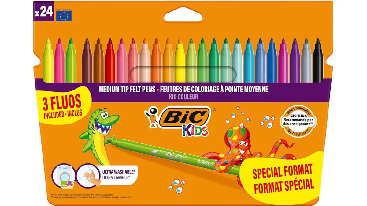 3x2 Set de 72 Rotuladores BIC Kids de punta media