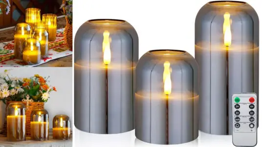 Chollo Set CCLIFE de 3 velas eléctricas LED de cera con control remoto