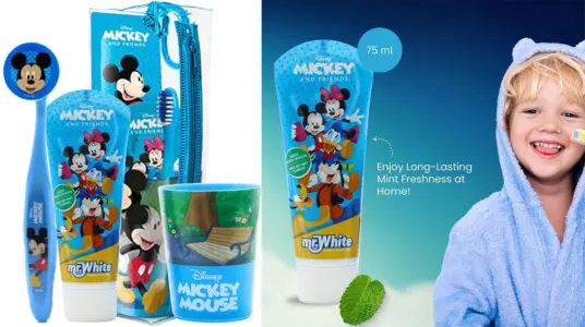 Chollo Set Mr. White Mickey Mouse para niños con cepillo de dientes y pasta