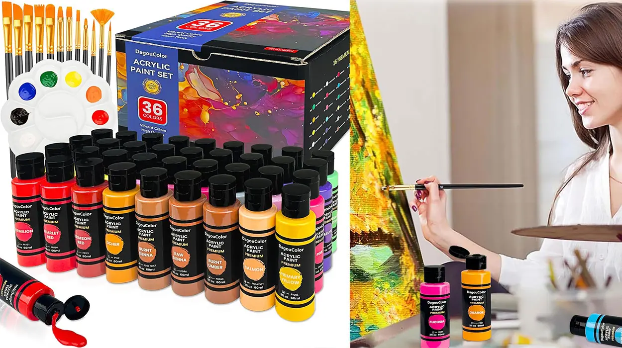 Chollo Set de pintura acrílica DagouColor de 49 piezas