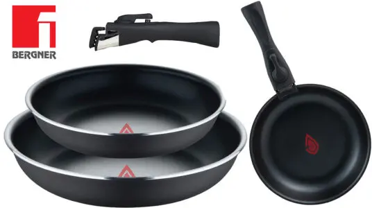 Chollo Set de 2 sartenes Bergner Click&Cook con mango extraíble