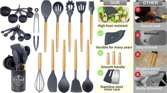 Chollo Set de utensilios de cocina de silicona de 22 piezas