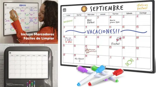 Chollo Calendario magnético A3 Smart Panda para nevera con rotuladores
