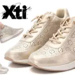 Chollo Sneakers con cuña Xti 143776 Oro para mujer