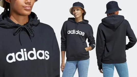 Chollo Sudadera Adidas Essentials Linear con capucha para mujer