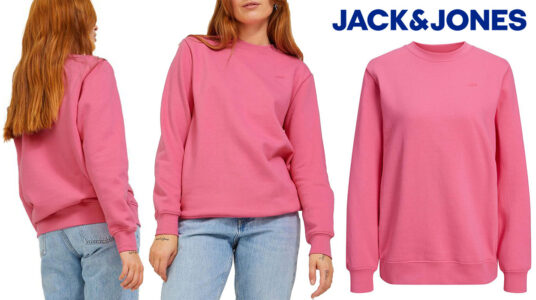 Chollo Sudadera Jack & Jones rosa para mujer