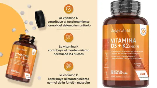 Chollo Suplemento WeightWorld de Vitamina D3 + K2