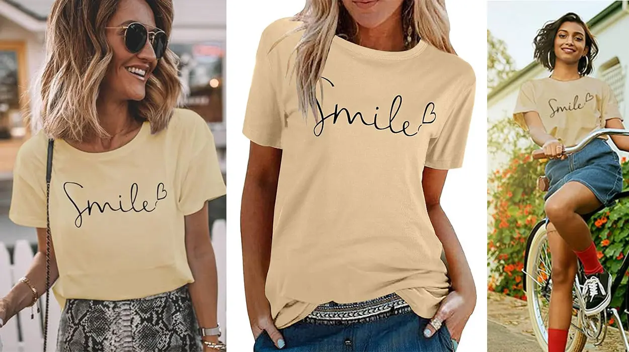 Chollo Camiseta Tuopuda Smile para mujer