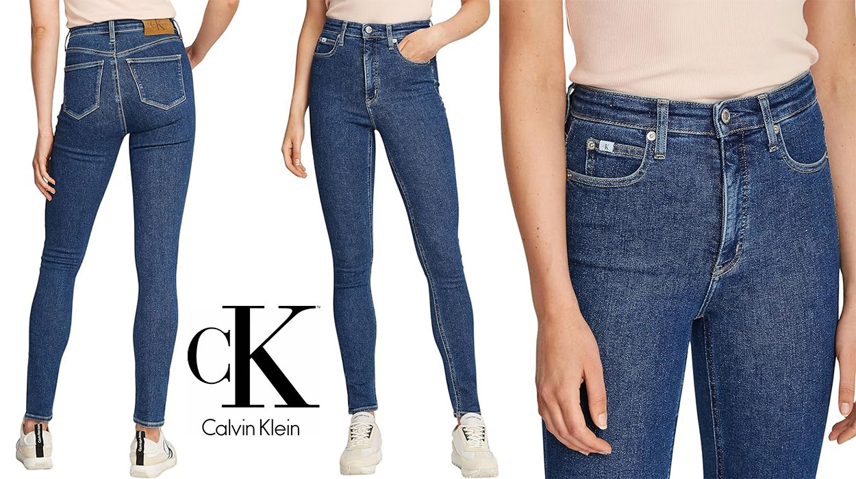 Chollo Vaqueros skinny Calvin Klein Jeans de tiro alto para mujer 