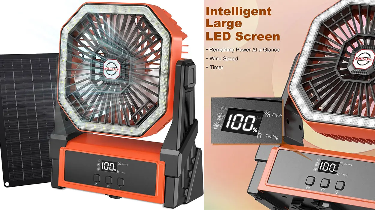 Chollo Ventilador de camping Astarama con panel solar