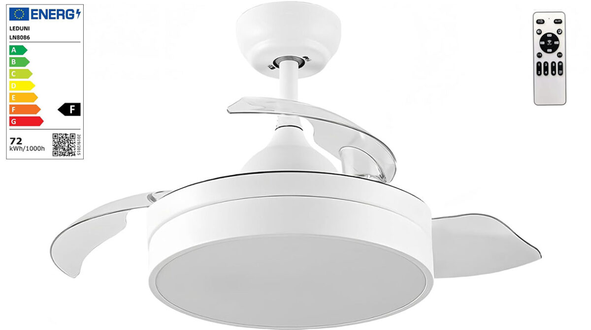 Ventilador invisible Leduni con plafón LED