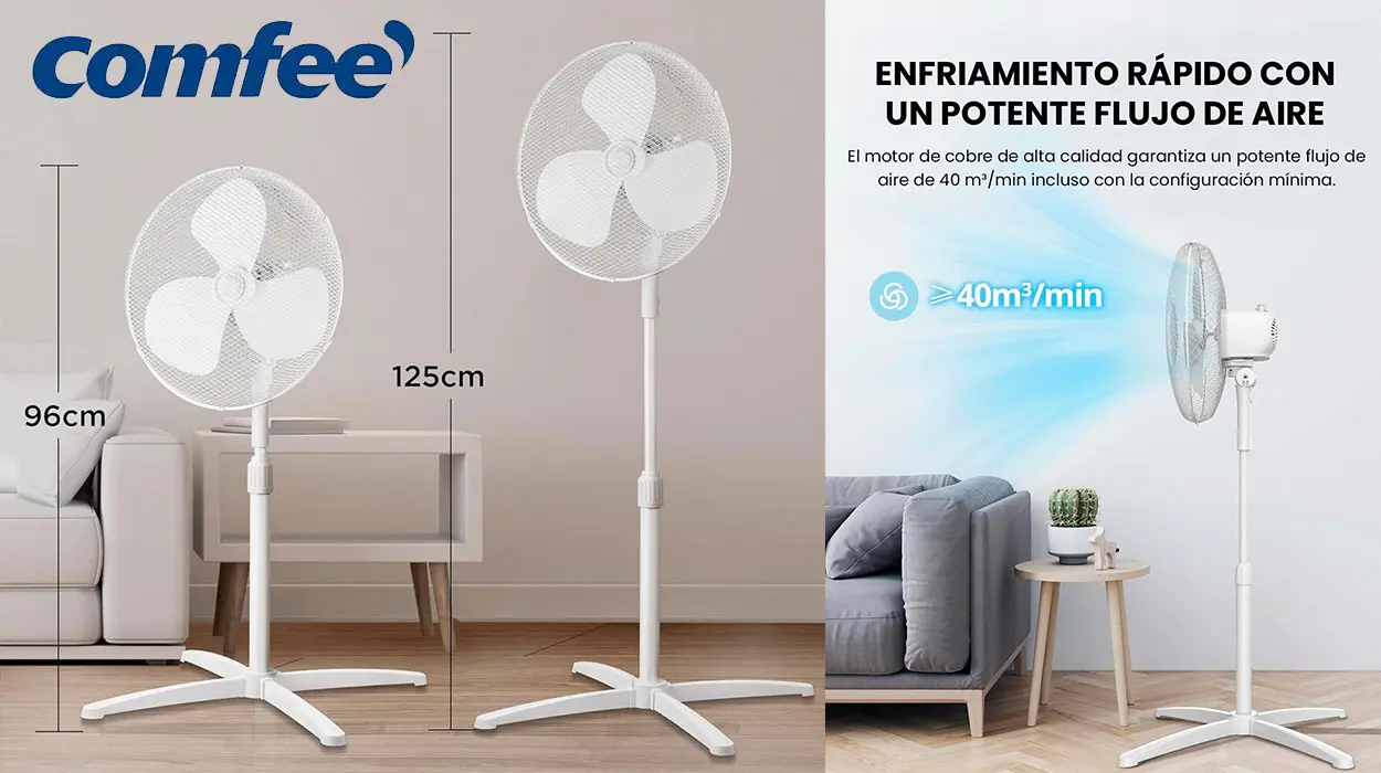 Chollo Ventilador de pie ajustable Comfee 2025