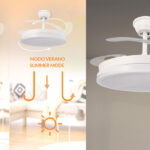 Chollo Ventilador de techo Leduni con aspas retráctiles y luz LED