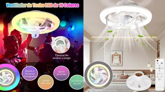 Chollo Ventilador de techo con luz YOOHBERRYS