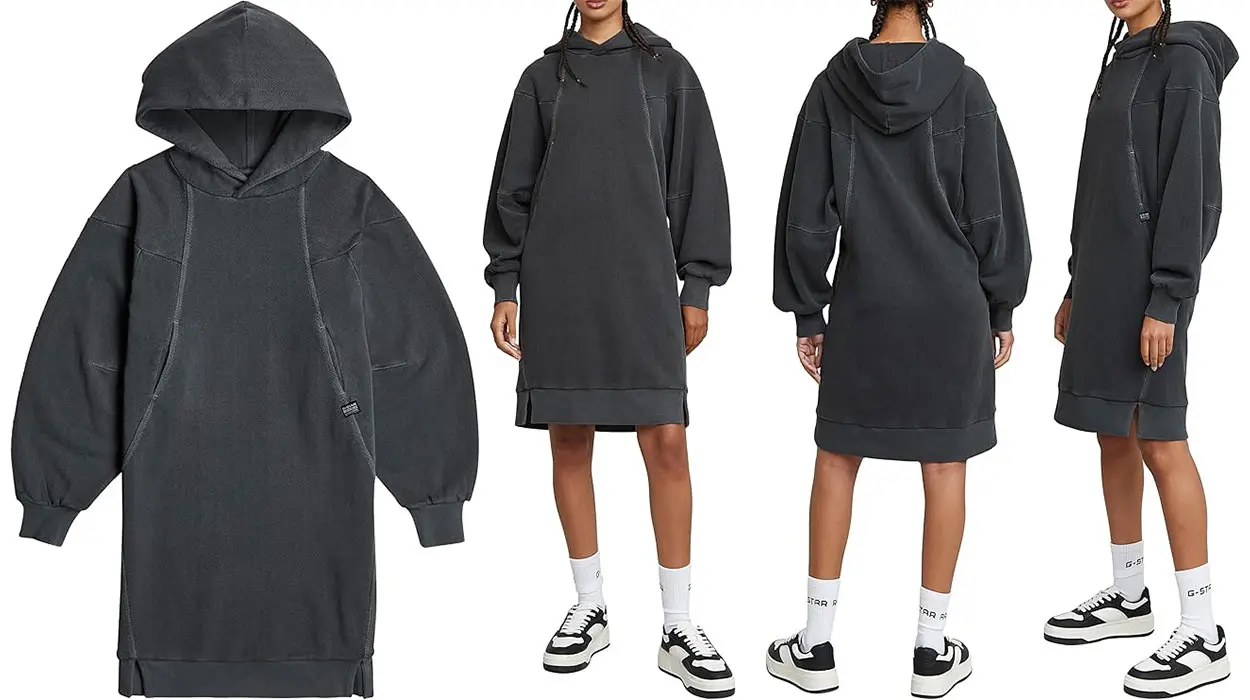 Chollo Vestido Sudadera G-Star Overdyed con capucha para mujer