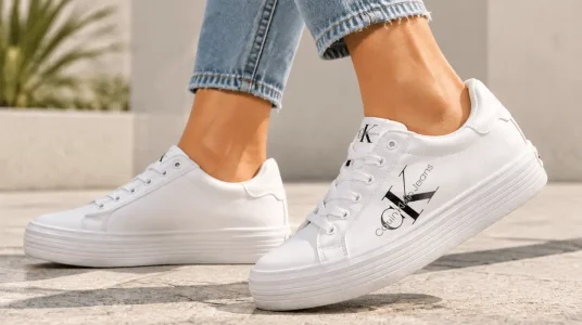 Chollo Zapatillas Calvin Klein Jeans Vulc Flatform Laceup Low para mujer por solo 46,76€ con cupón y envío gratis (53% de descuento)