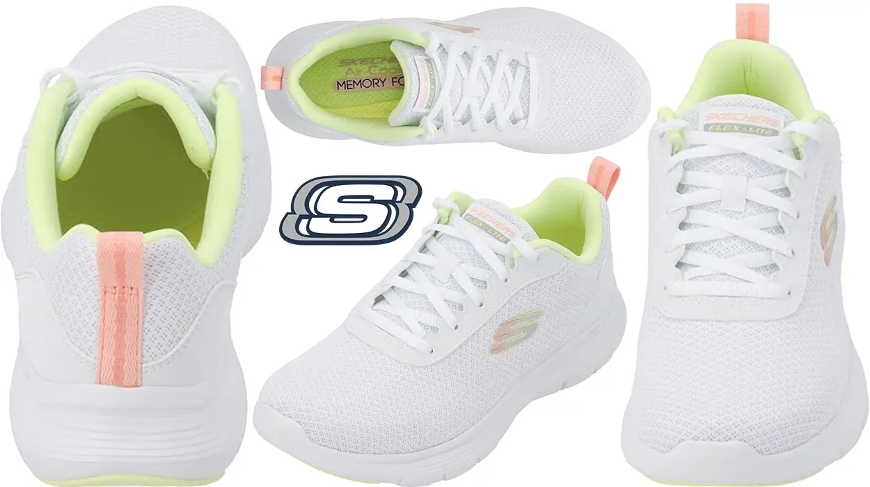 Chollo Zapatillas de deporte Skechers Flex Appeal 5.0 blancas para mujer 
