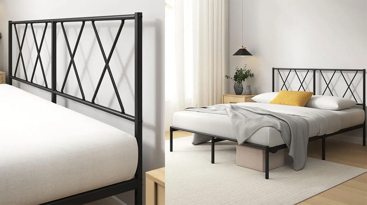 Cama de Metal con cabecero Zinus Elias