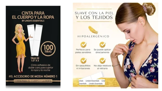 cinta adhesiva para la piel y la ropa Linda’s Essentials