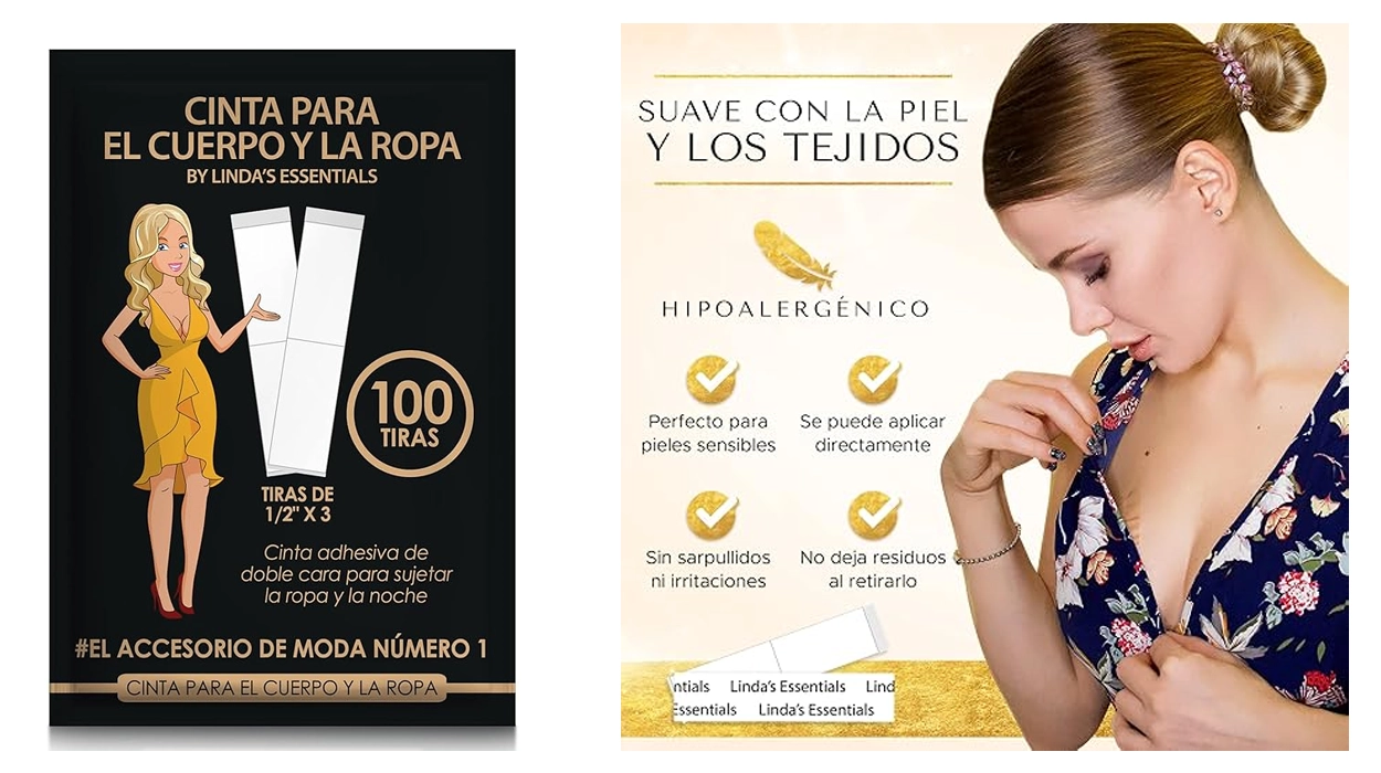 cinta adhesiva para la piel y la ropa Linda’s Essentials