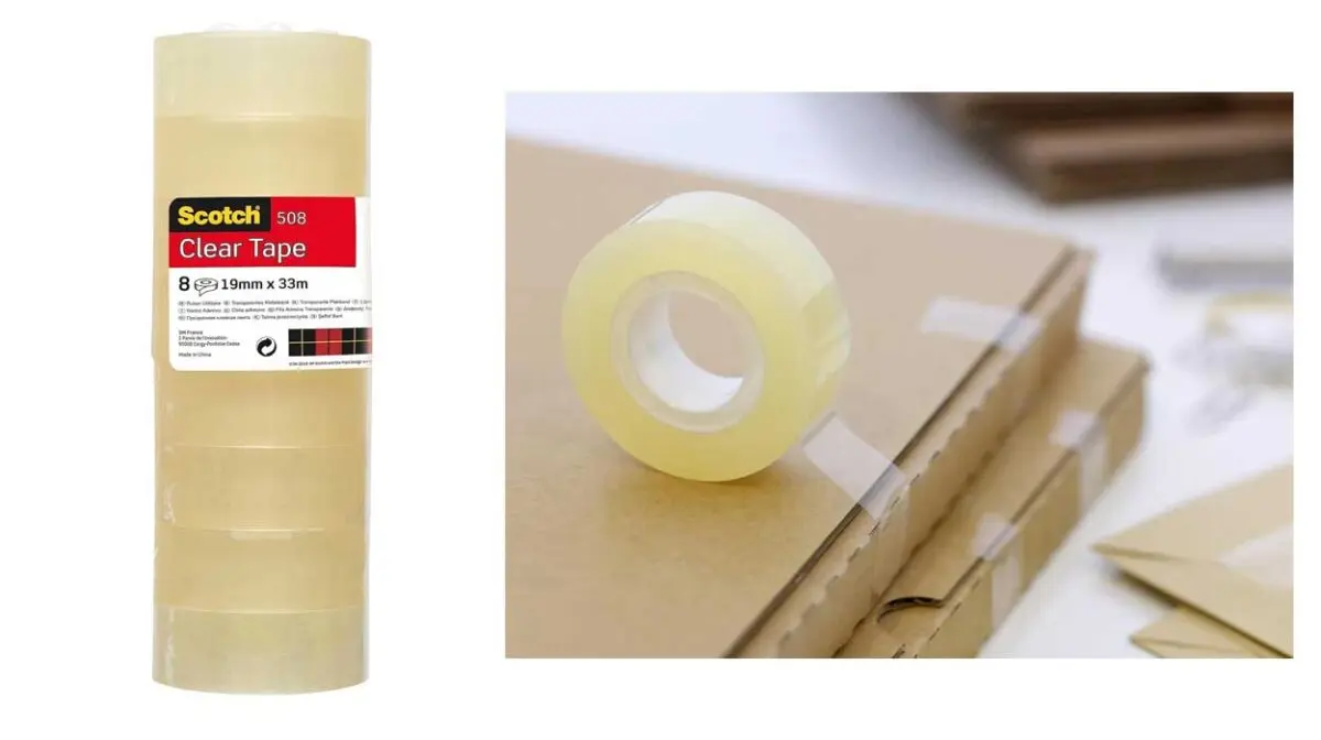 Pack 8x Rollos de cinta adhesiva transparente Scotch