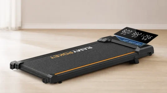 Cinta de correr Ramypoket plegable con inclinación del 9% y velocidad de 1-8 km/h