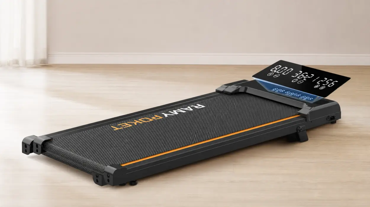 Cinta de correr Ramypoket plegable con inclinación del 9% y velocidad de 1-8 km/h