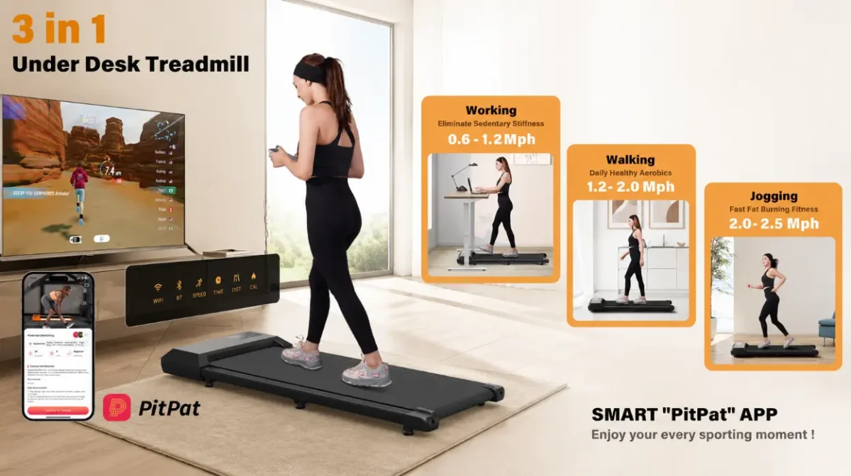 Cinta de correr 2,5 HP para tu casa u oficina: compacta y antideslizante