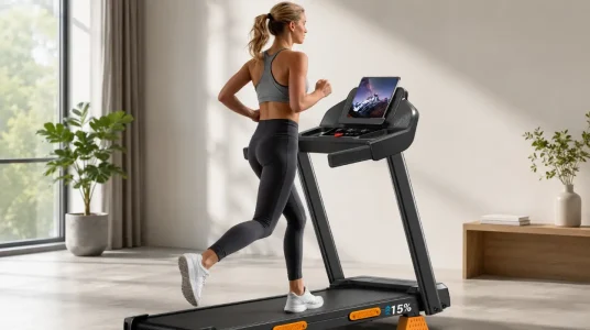 Cinta de correr plegable Lontek con inclinación del 9%, motor de 3,0 CV y pantalla LED. Soporta hasta 136 kg