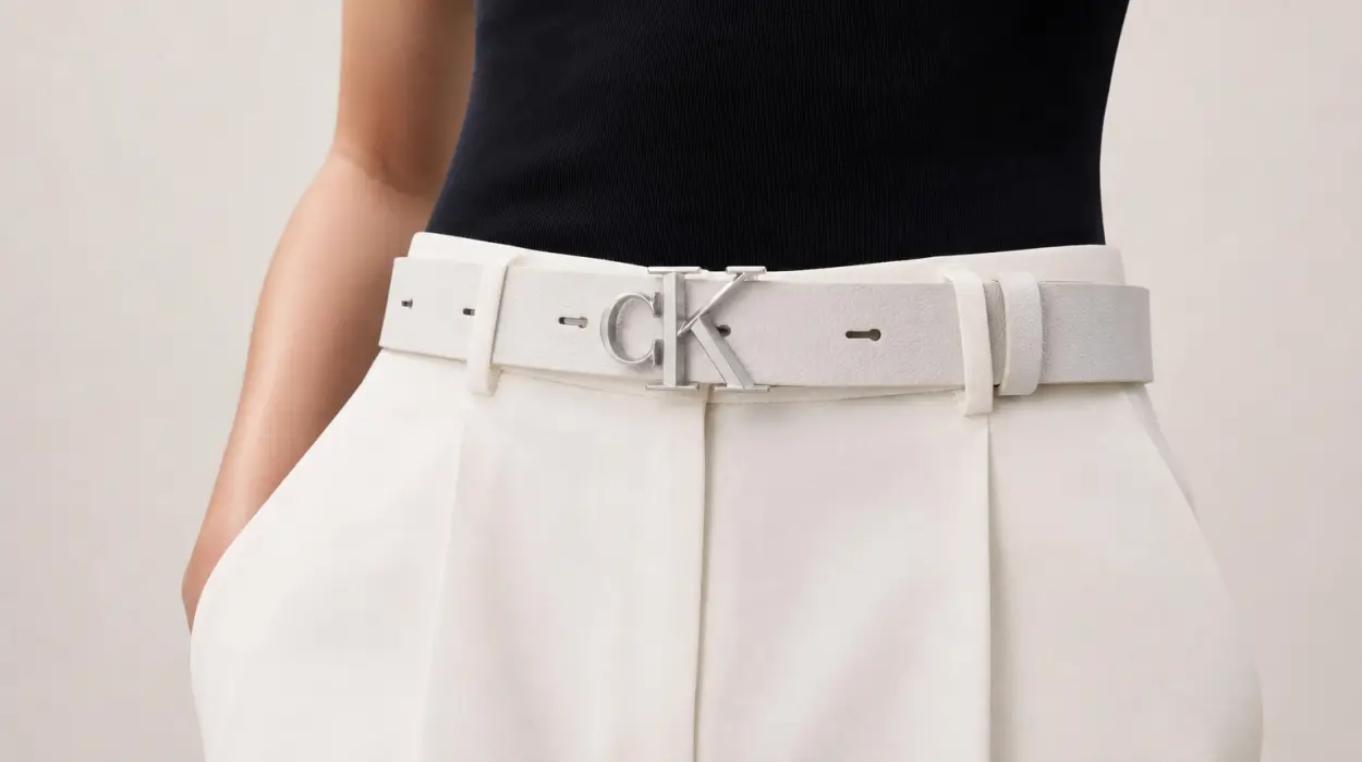 Cinturón de piel Calvin Klein Buckle para mujer