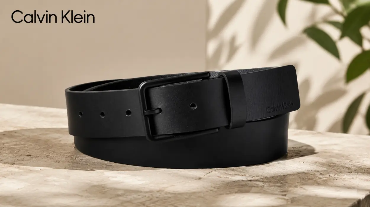 Cinturón de hombre Calvin Klein Warmth Buckle liso de 3,5 cm con hebilla rectangular