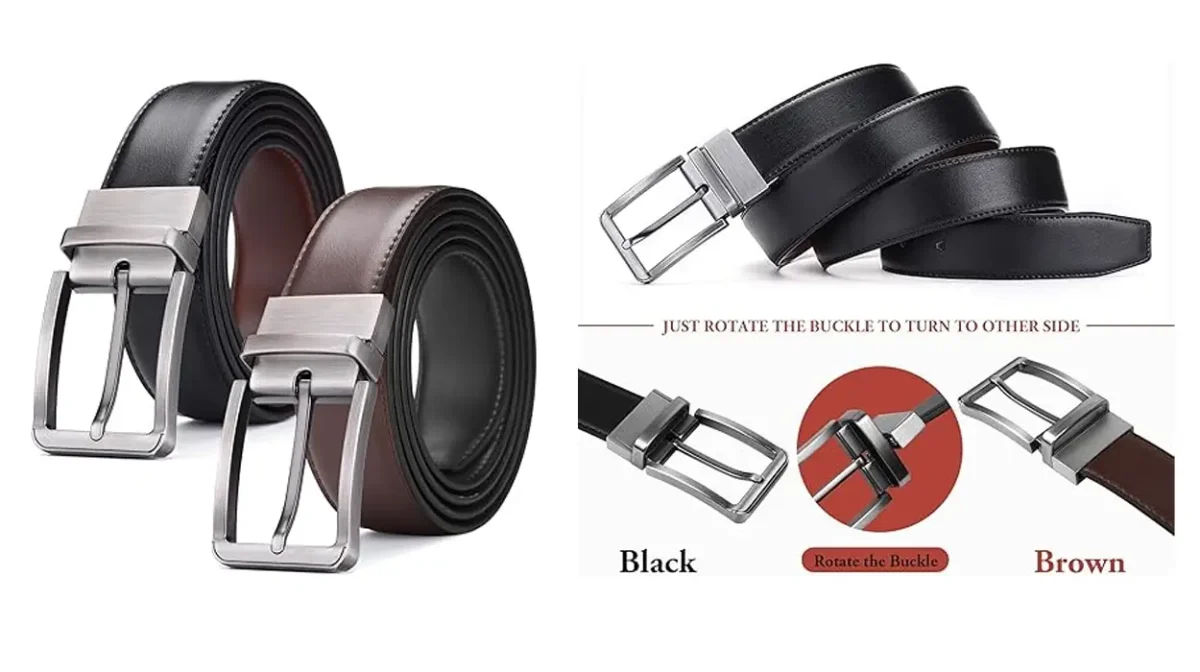 Cinturón de cuero reversible AivaToba para hombre