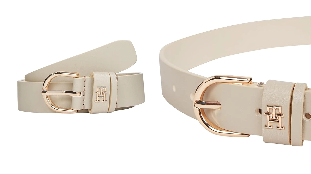 cinturon de piel TOmmy Hilfiger Essential con monograma para mujer