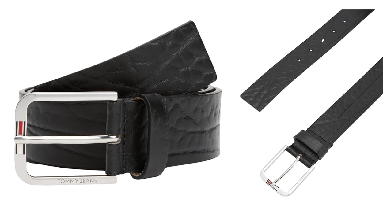 cinturón de piel Tommy Jeans Tjm Austin para hombre