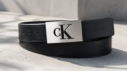 Cinturón Calvin Klein de piel para hombre con hebilla rectangular, 110 cm