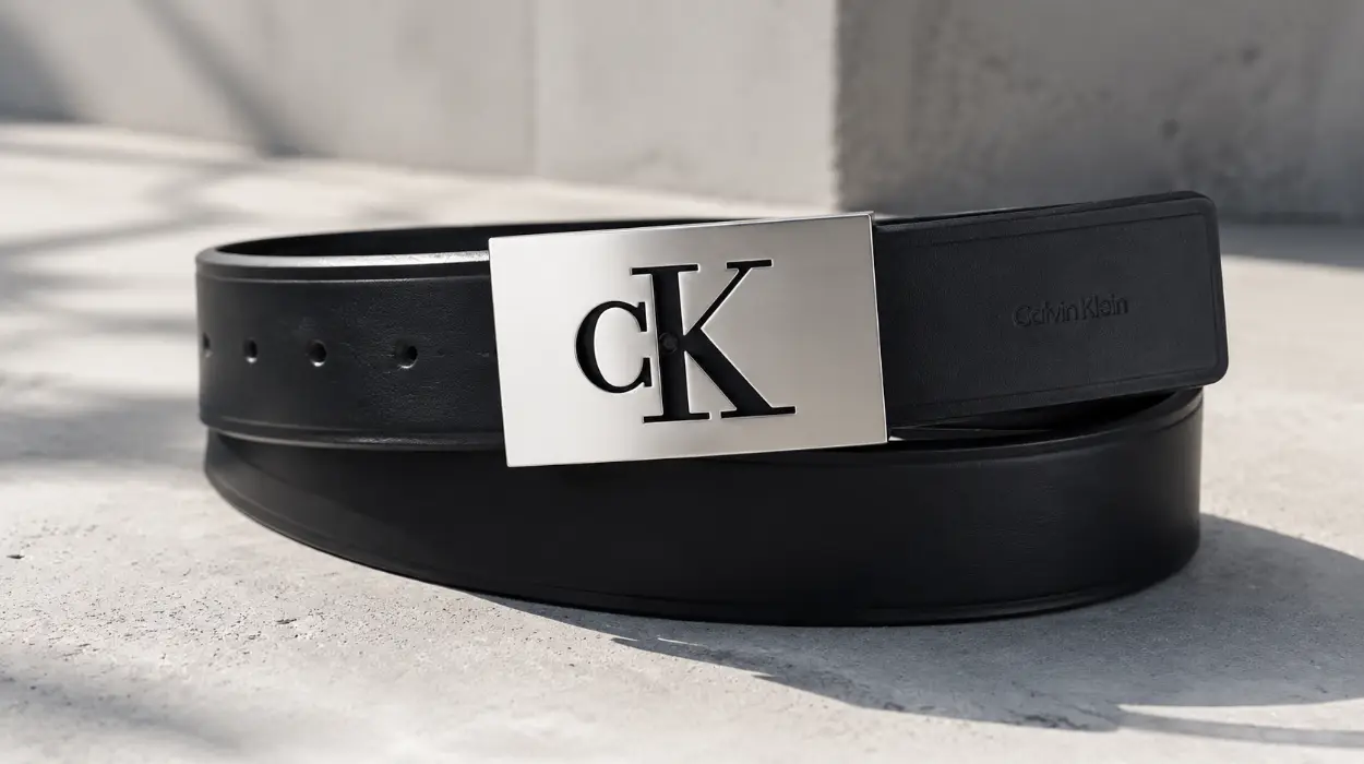 Cinturón Calvin Klein Mono Plaque de piel para hombre