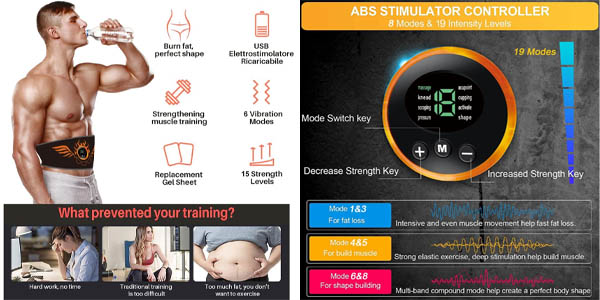 Electroestimulador muscular abdominal EMS