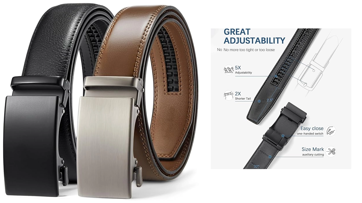 cinturones de cuero con hebilla ajustable