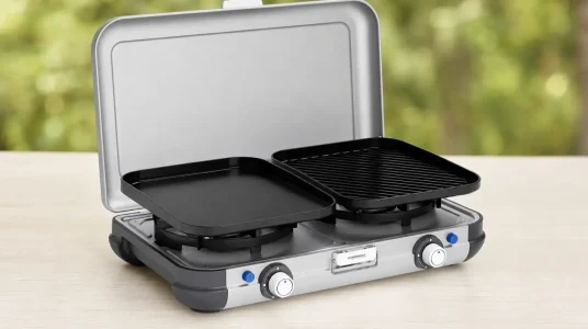 Cocina de camping Campingaz Kitchen 2 Grill & Go CV 2 en 1 con 2 fuegos y parrilla