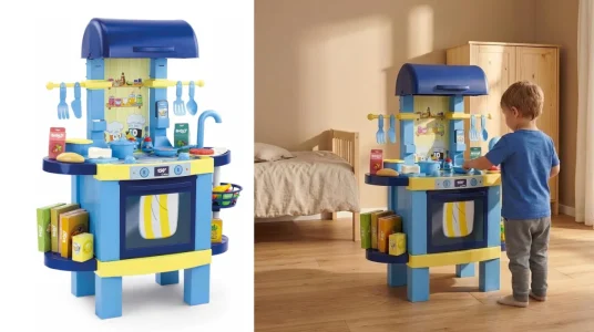 cocina de juguete Bluey 2 en 1 transformable en barbacoa